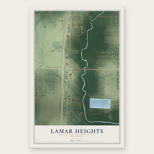 Lamar Heights, Missouri map print, the full design
