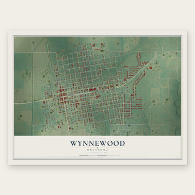 Wynnewood, Oklahoma map print, the full design