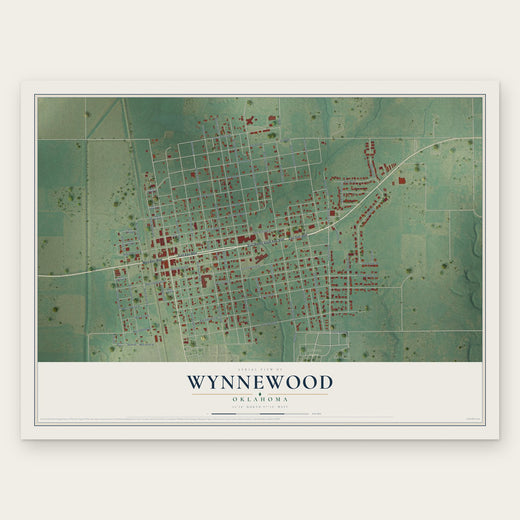 Wynnewood, Oklahoma map print, the full design