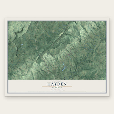 Hayden, Alabama map print, the full design