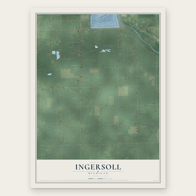 Ingersoll, Michigan map print, the full design