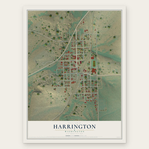 Harrington, Washington map print, the full design