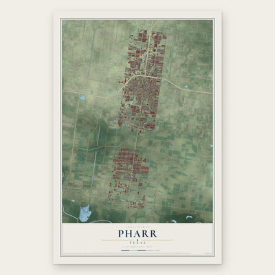 Pharr, Texas map print, the full design