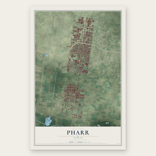 Pharr, Texas map print, the full design