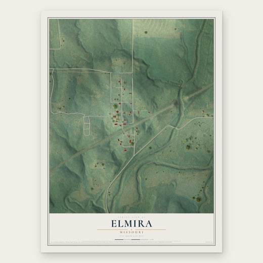 Elmira, Missouri map print, the full design