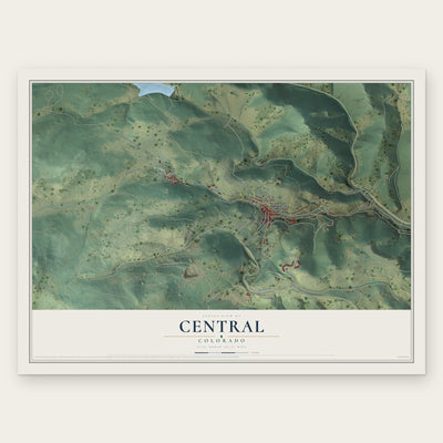 Central, Colorado map print, the full design