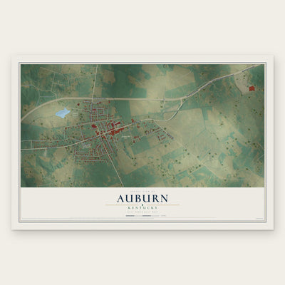 Auburn, Kentucky map print, the full design