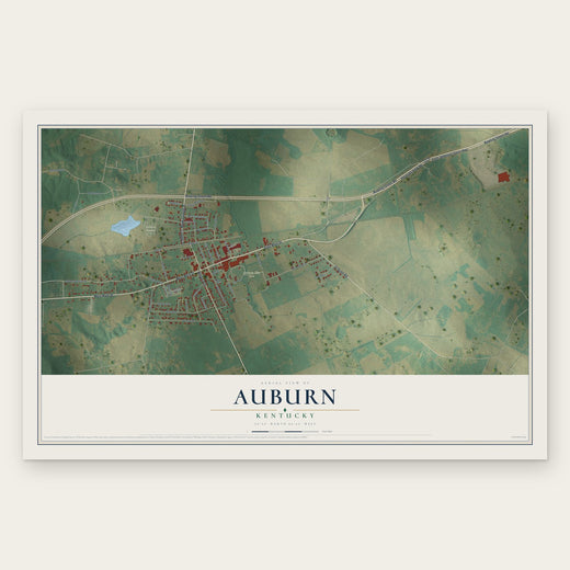 Auburn, Kentucky map print, the full design