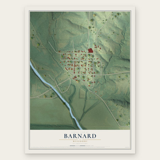 Barnard, Missouri map print, the full design