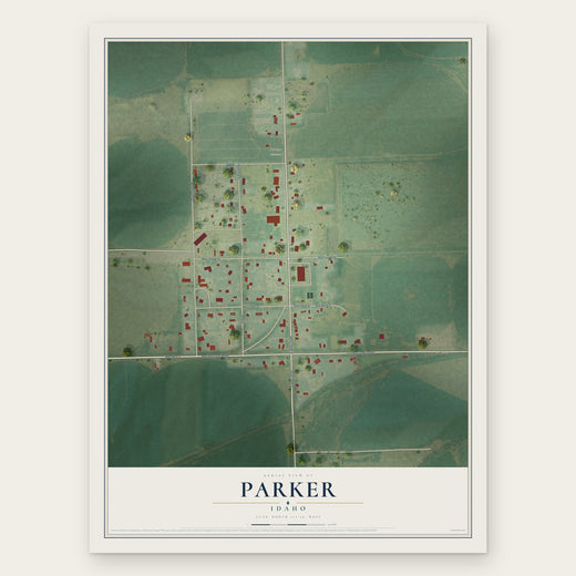 Parker, Idaho map print, the full design