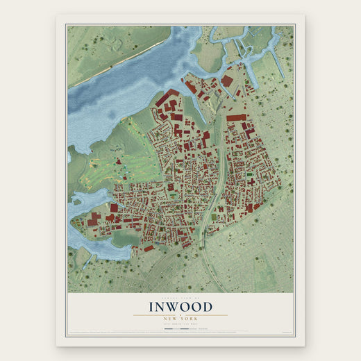 Inwood, New York map print, the full design