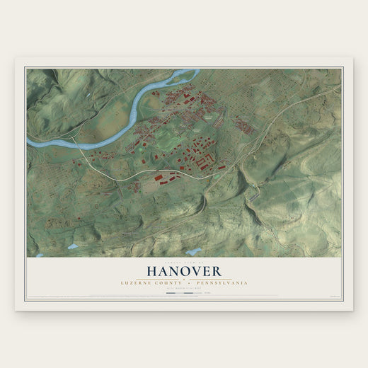 Hanover, Luzerne County, Pennsylvania map print, the full design