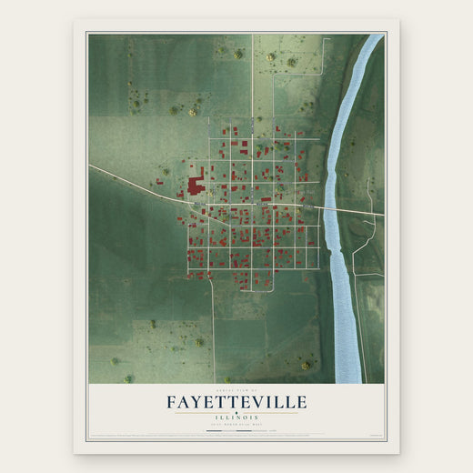 Fayetteville, Illinois map print, the full design
