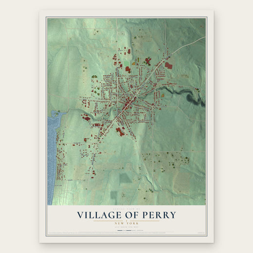 Village of Perry, New York map print, the full design