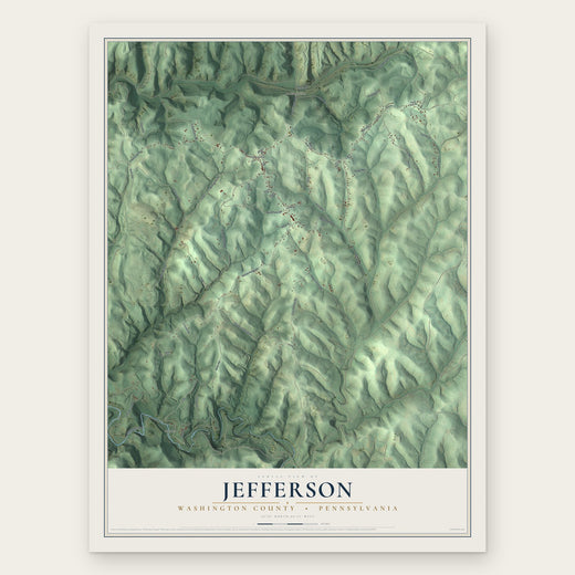 Jefferson, Washington County, Pennsylvania map print, the full design
