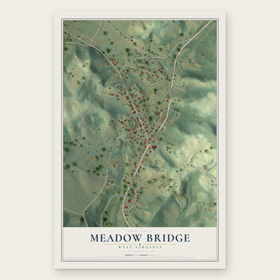 Meadow Bridge, West Virginia map print, the full design