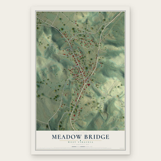 Meadow Bridge, West Virginia map print, the full design