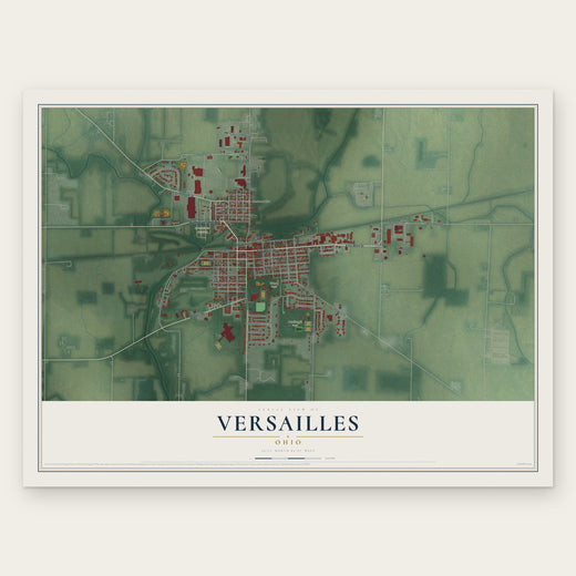 Versailles, Ohio map print, the full design