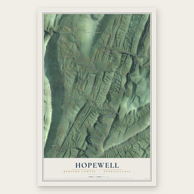 Hopewell, Bedford County, Pennsylvania map print, the full design