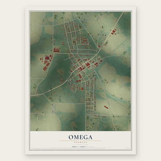 Omega, Georgia map print, the full design