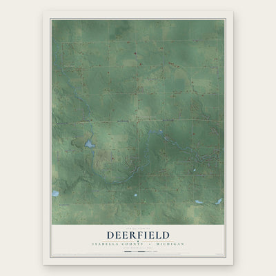 Deerfield, Isabella County, Michigan map print, the full design