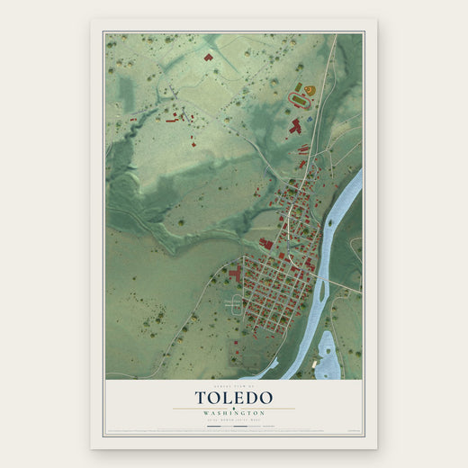 Toledo, Washington map print, the full design