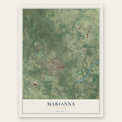 Marianna, Florida map print, the full design