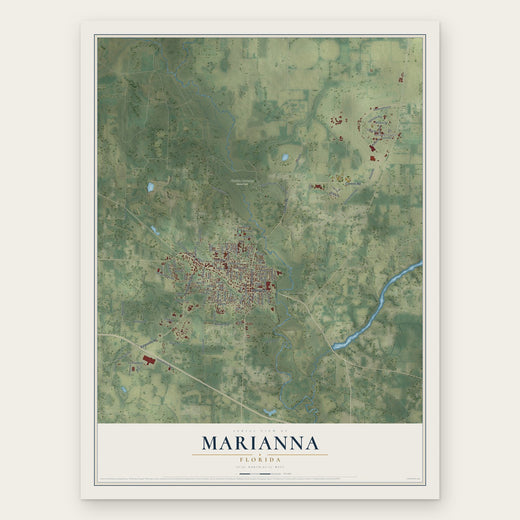 Marianna, Florida map print, the full design