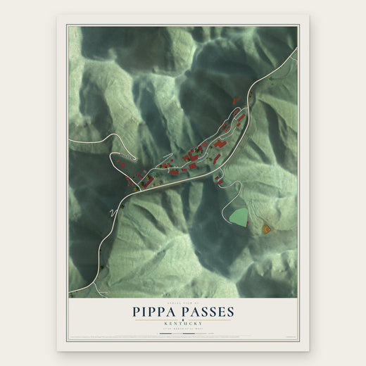 Pippa Passes, Kentucky map print, the full design