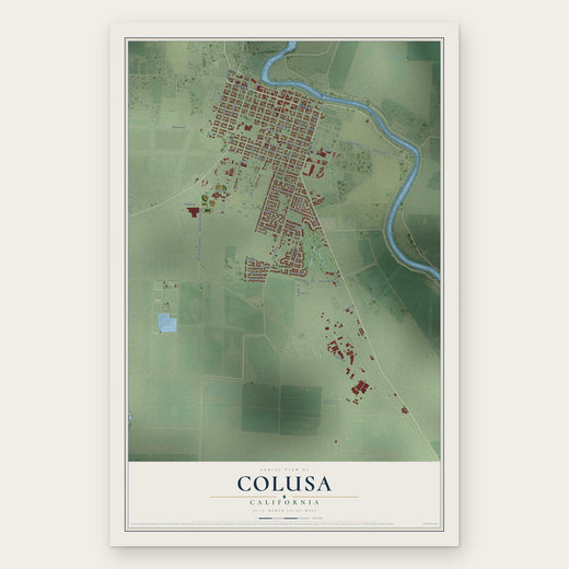 Colusa, California map print, the full design