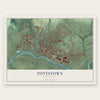 Pottstown, Pennsylvania map print, the full design