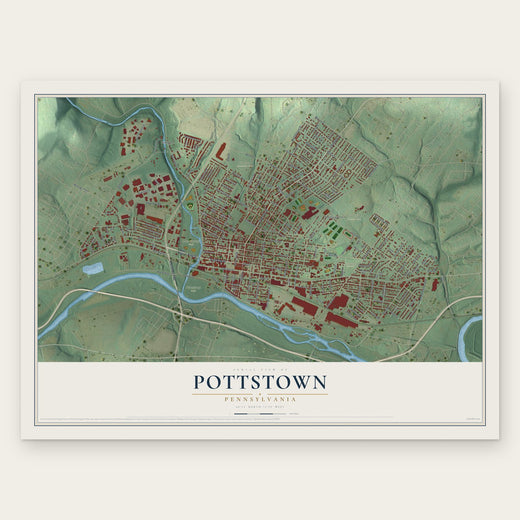 Pottstown, Pennsylvania map print, the full design