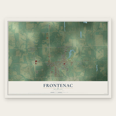 Frontenac, Kansas map print, the full design