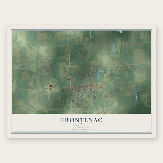 Frontenac, Kansas map print, the full design
