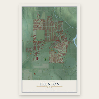 Trenton, Ohio map print, the full design
