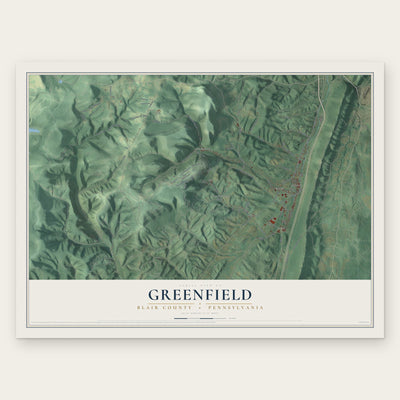 Greenfield, Blair County, Pennsylvania map print, the full design