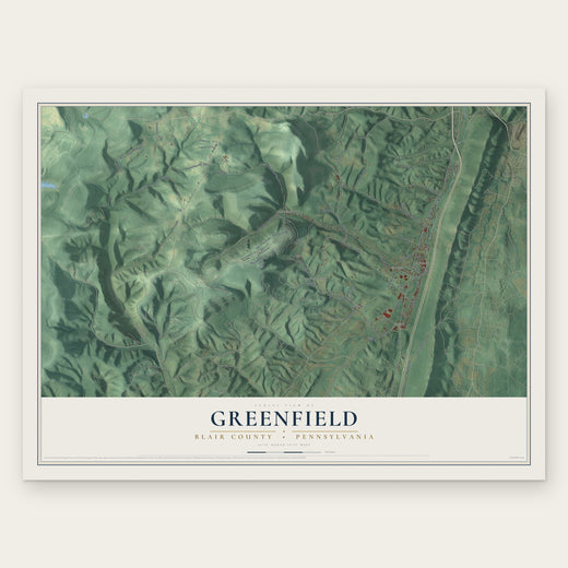 Greenfield, Blair County, Pennsylvania map print, the full design
