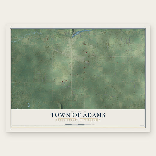 Town of Adams, Adams County, Wisconsin map print, the full design