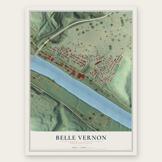 Belle Vernon, Pennsylvania map print, the full design