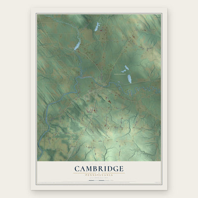 Cambridge, Pennsylvania map print, the full design