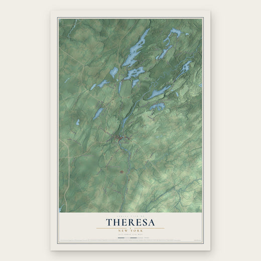 Theresa, New York map print, the full design