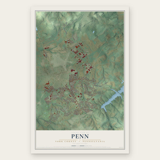 Penn, York County, Pennsylvania map print, the full design