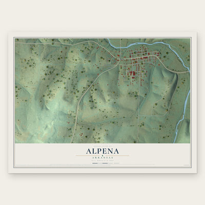 Alpena, Arkansas map print, the full design
