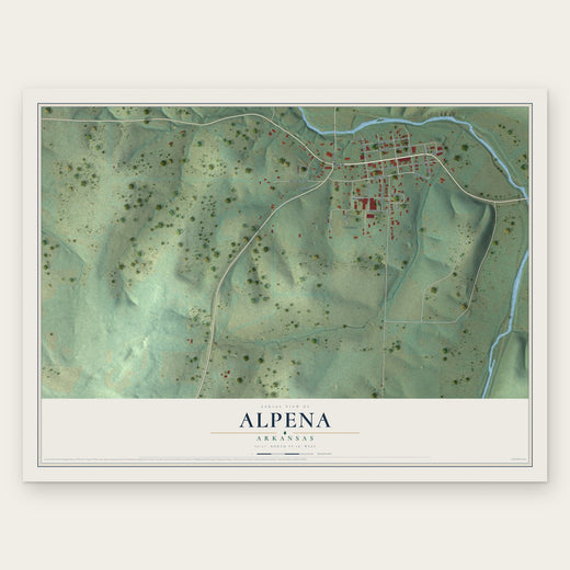 Alpena, Arkansas map print, the full design