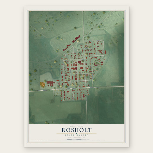 Rosholt, South Dakota map print, the full design