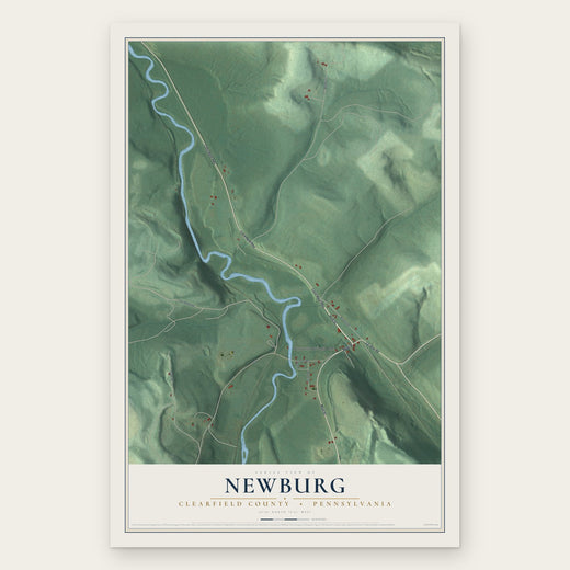 Newburg, Clearfield County, Pennsylvania map print, the full design