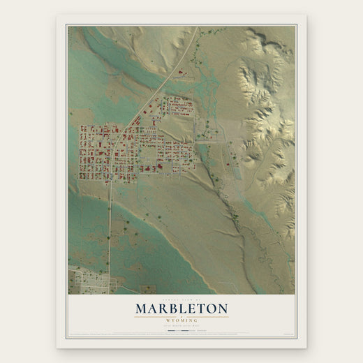 Marbleton, Wyoming map print, the full design