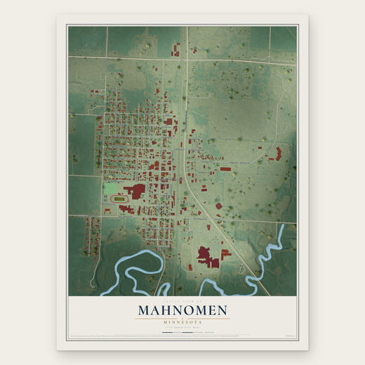 Mahnomen, Minnesota map print, the full design