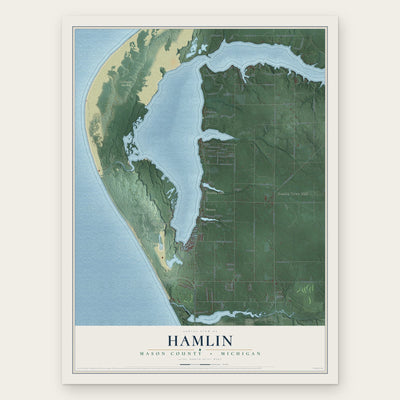Hamlin, Mason County, Michigan map print, the full design
