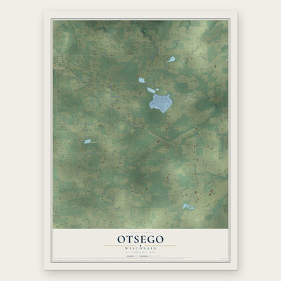 Otsego, Wisconsin map print, the full design